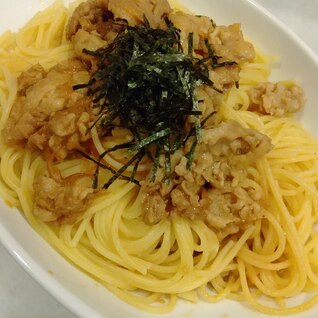 豚肉のしょうが焼き リメイク パスタ